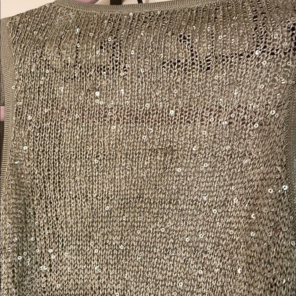 Soft Surroundings Silver Sequin Open Front Draped… - image 4